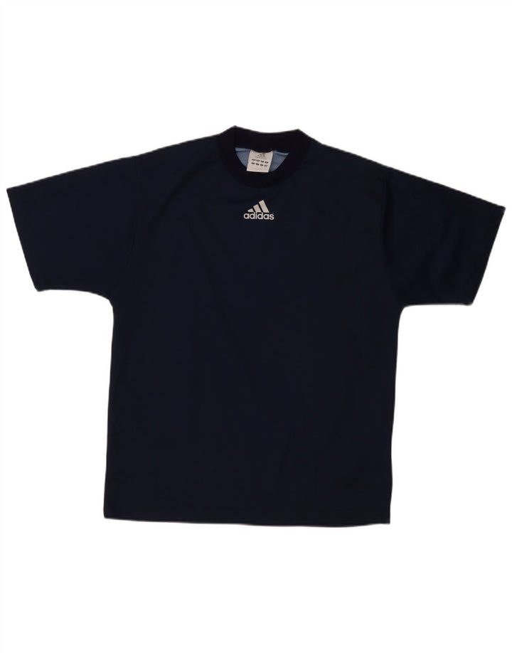T-shirt grafica da uomo Adidas Top Small in poliestere blu navy