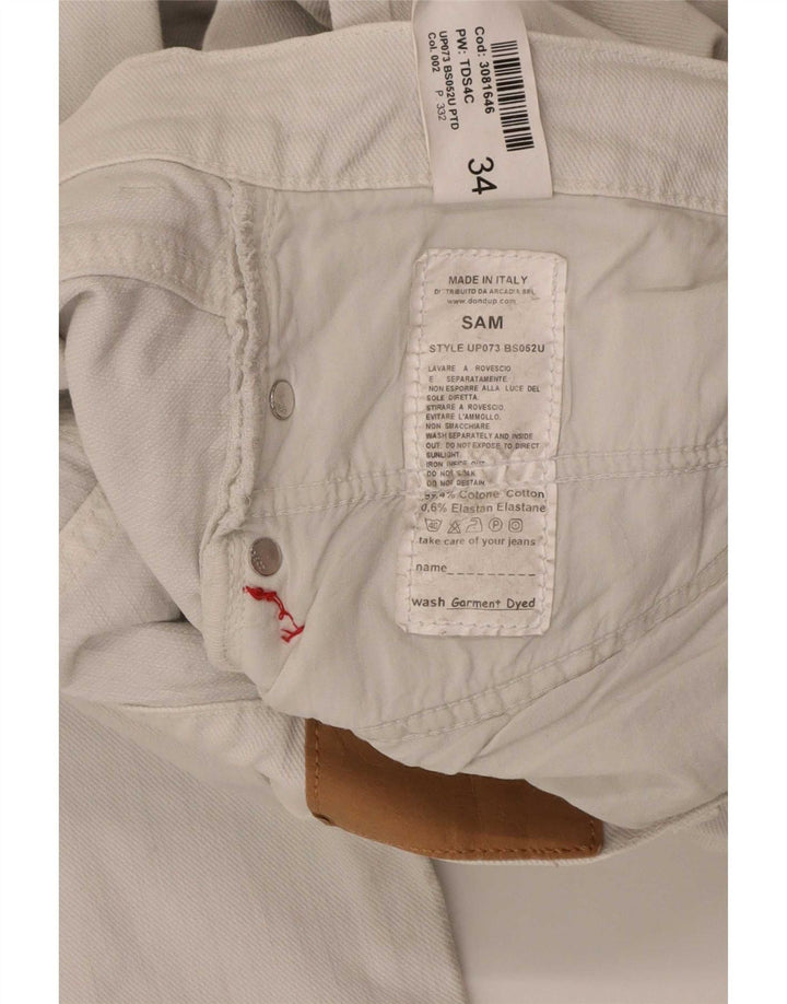 Jeans dritti Sam da uomo Dondup W34 L32 cotone bianco