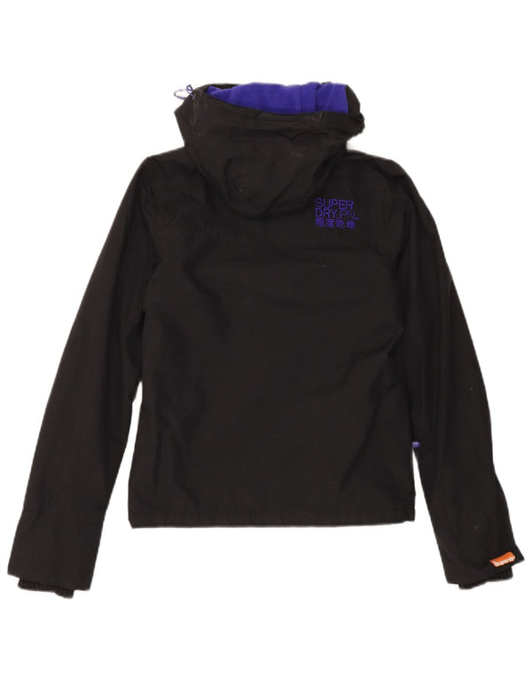 Superdry Womens The Windcheater Hooded Windbreaker Jacket UK 2 2XS Black