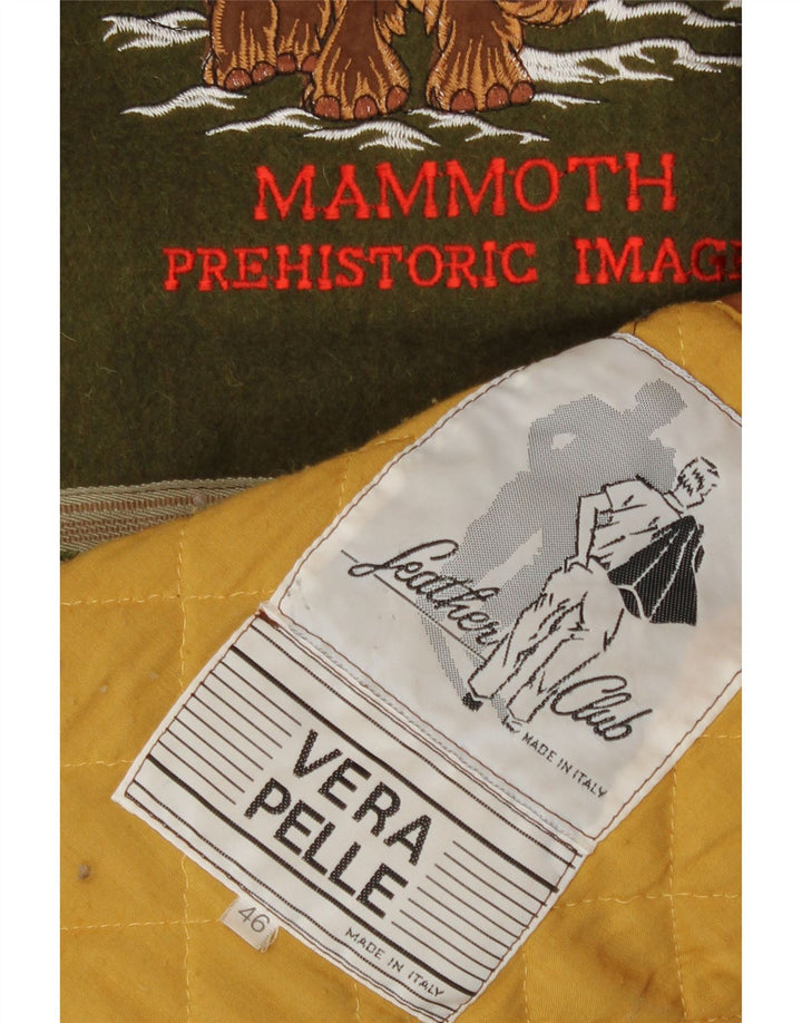 Giacca a vento in pelle da uomo vintage IT 46 piccola in pelle marrone