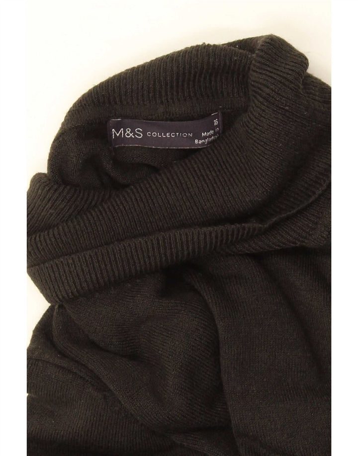 Maglione maglione a collo alto da donna Marks & Spencer UK 16 grande nero