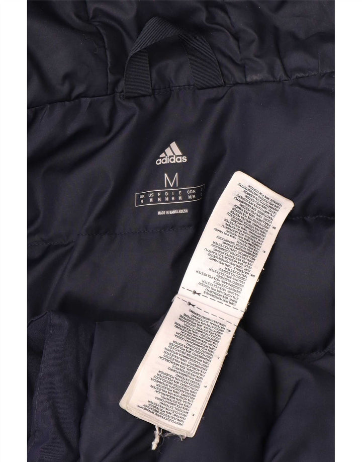 Giacca a vento con cappuccio da uomo Adidas UK 38 Medium Blu Navy Poliammide