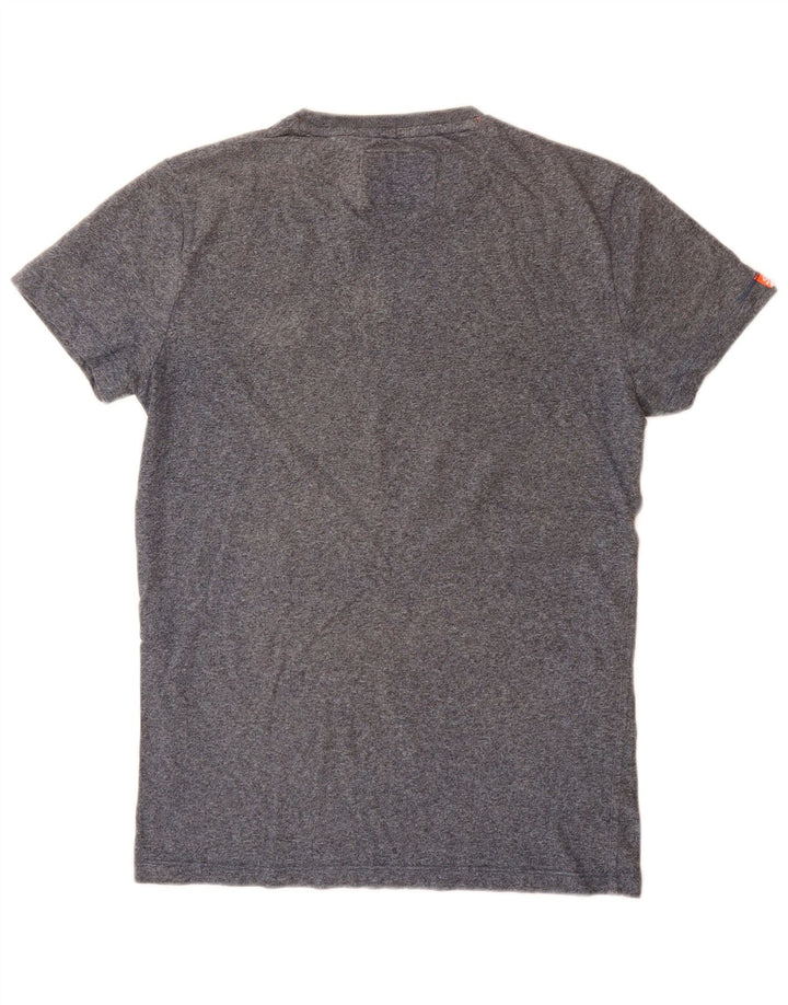T-shirt da uomo in jersey Superdry Top piccolo in cotone screziato blu navy