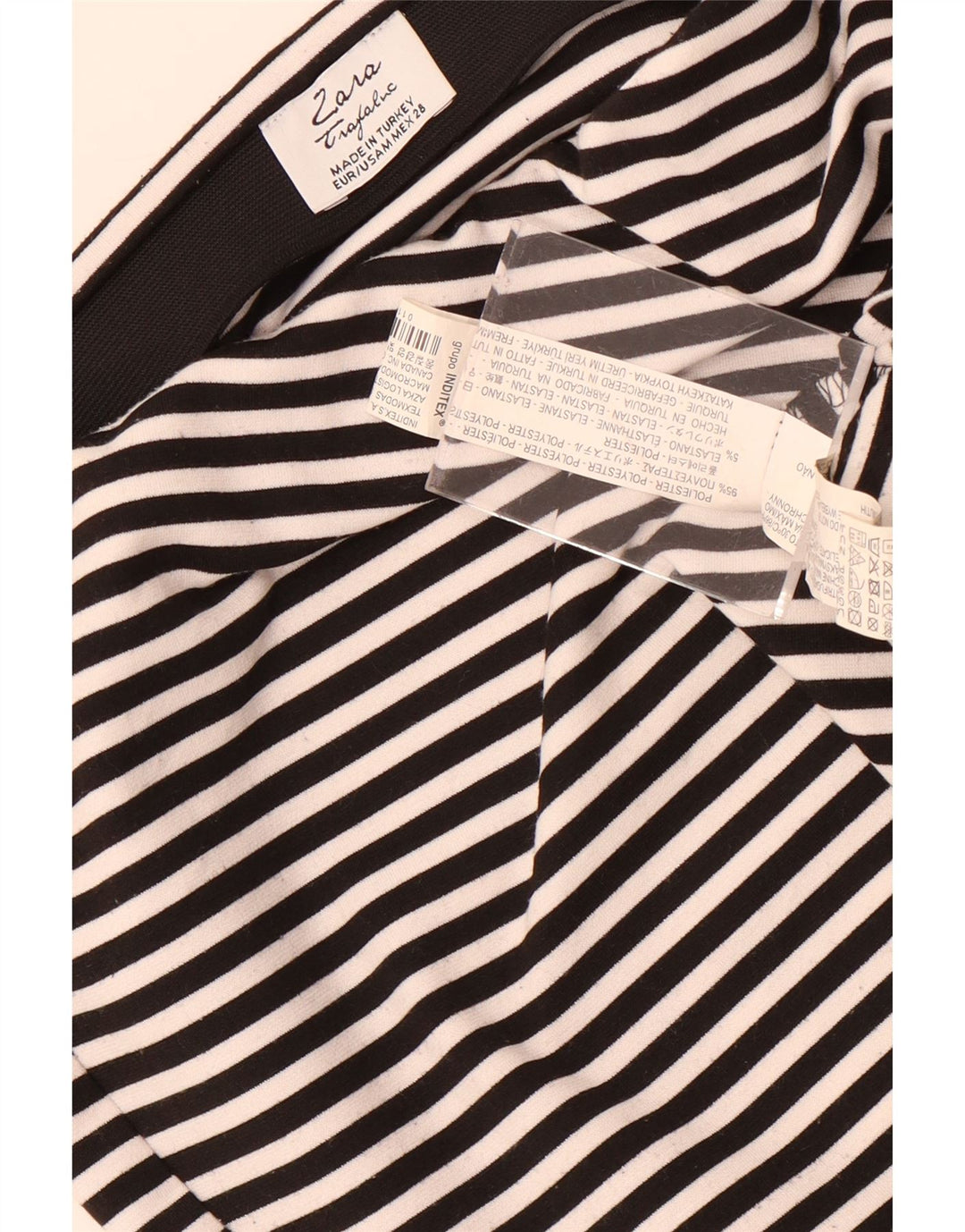 Minigonna Trafaluc da donna Zara media W28 poliestere a righe nere