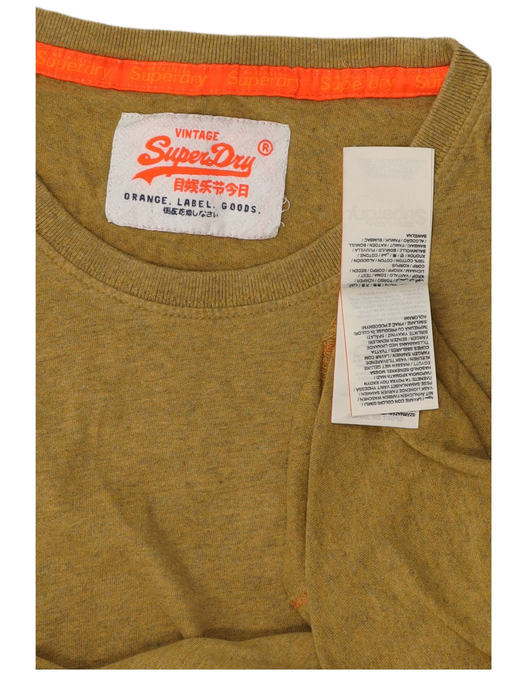 T-shirt da uomo SUPERDRY Top piccola in cotone kaki