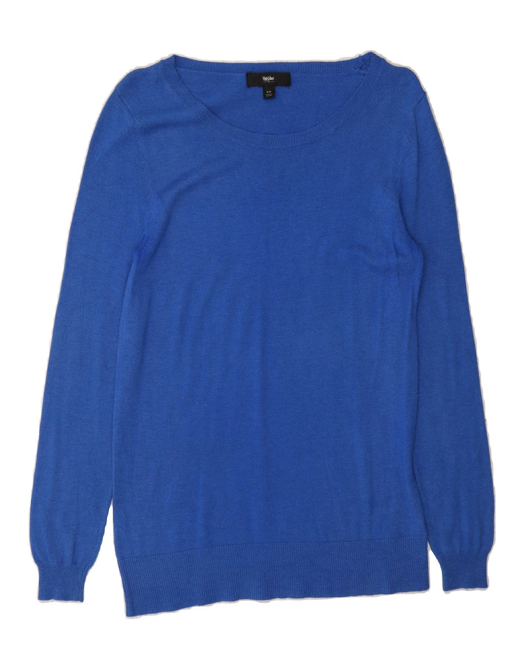 MOSSIMO Womens Boat Neck Jumper Sweater UK 12 Medium Blue Nylon Vintage Mossimo and Second-Hand Mossimo from Messina Hembry 
