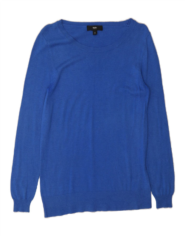 MOSSIMO Womens Boat Neck Jumper Sweater UK 12 Medium Blue Nylon Vintage Mossimo and Second-Hand Mossimo from Messina Hembry 