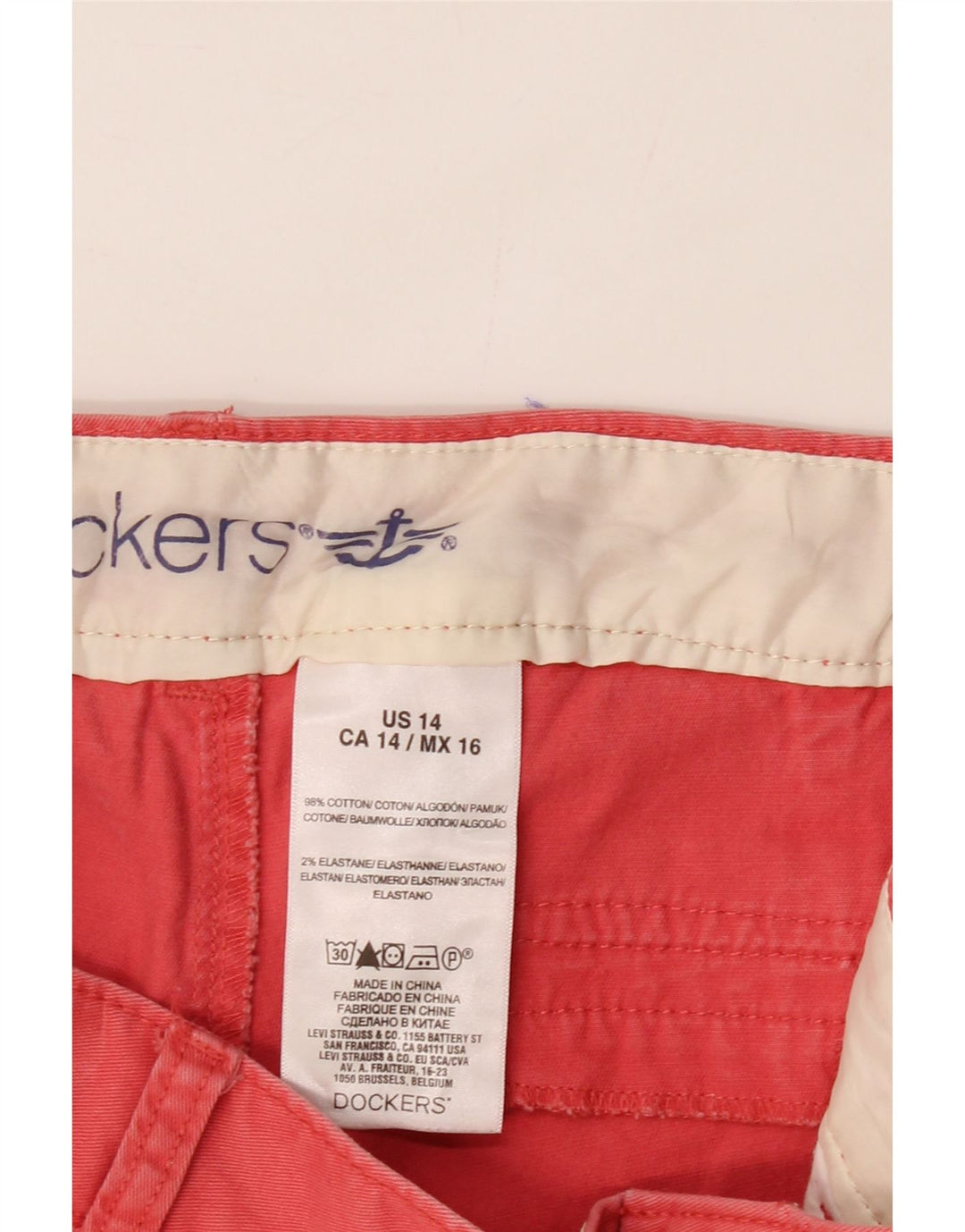 DOCKERS Womens Chino Shorts US 14 XL W36  Red Cotton Vintage Dockers and Second-Hand Dockers from Messina Hembry 