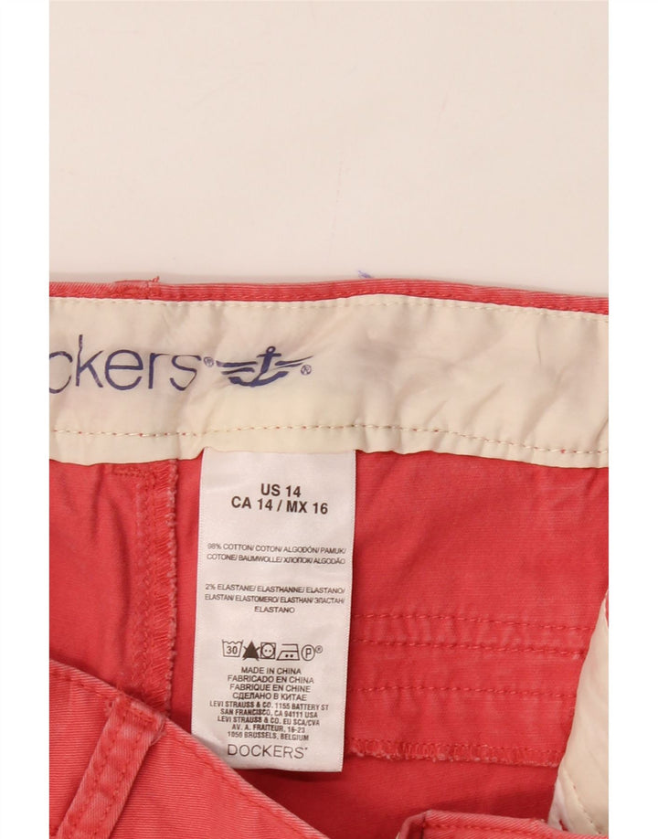 DOCKERS Womens Chino Shorts US 14 XL W36  Red Cotton Vintage Dockers and Second-Hand Dockers from Messina Hembry 