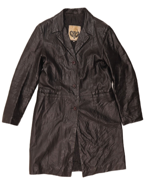 ANTICA PELLERIA Cappotto Donna in Pelle IT 46 Large Pelle Nera