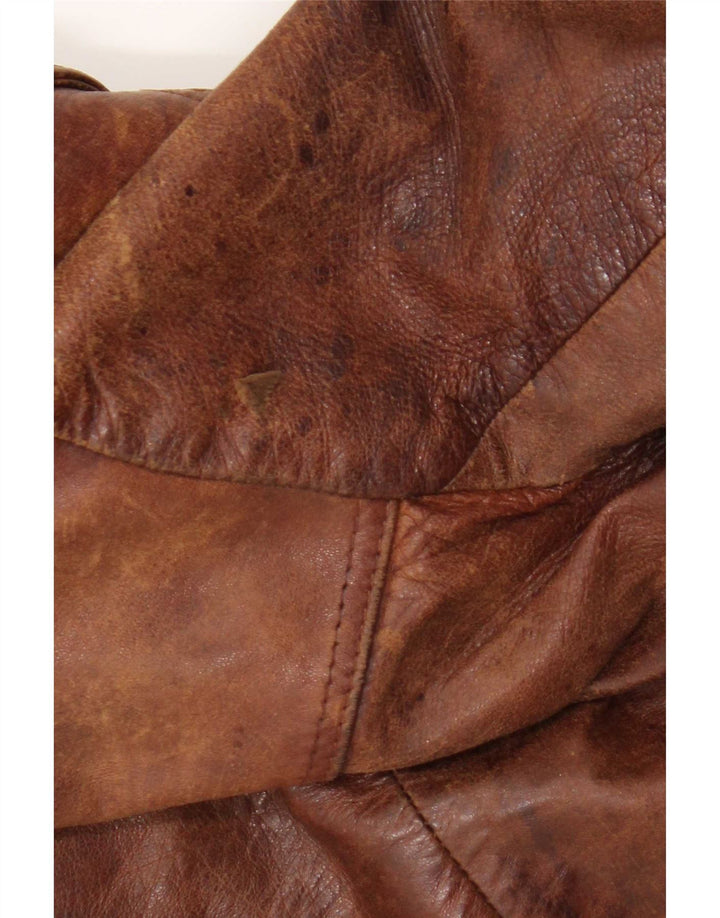 Giacca in pelle vintage da uomo UK 38 Marrone medio