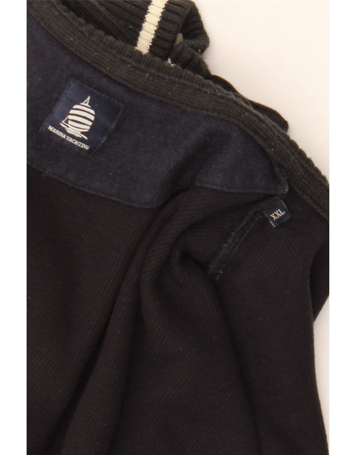 Marina Yachting Maglione da uomo con collo a bottoni 2XL cotone nero