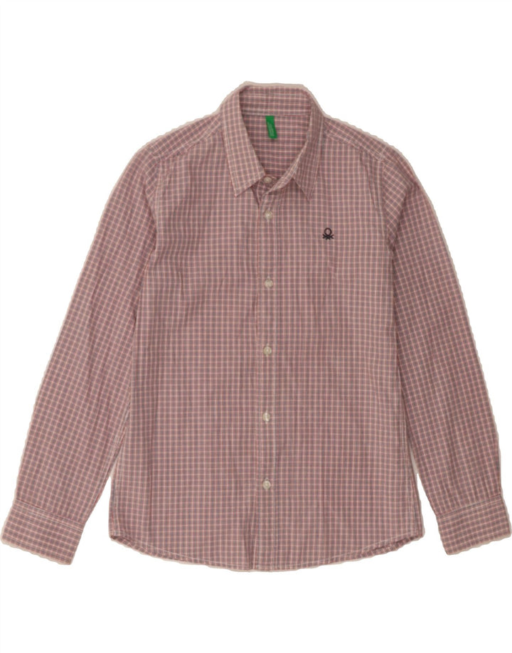 BENETTON Boys Shirt 8-9 Years Large  Red Check Cotton Vintage Benetton and Second-Hand Benetton from Messina Hembry 
