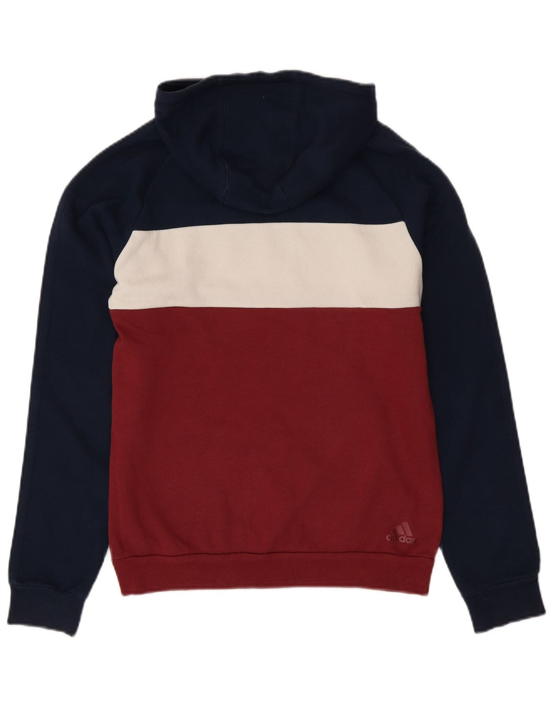 Maglione con cappuccio grafico da uomo ADIDAS piccolo color block blu navy