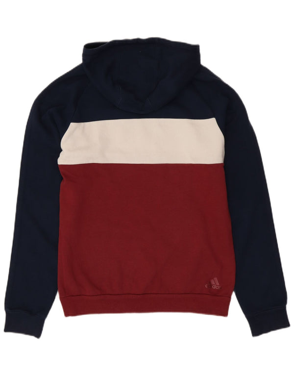 Maglione con cappuccio grafico da uomo ADIDAS piccolo color block blu navy