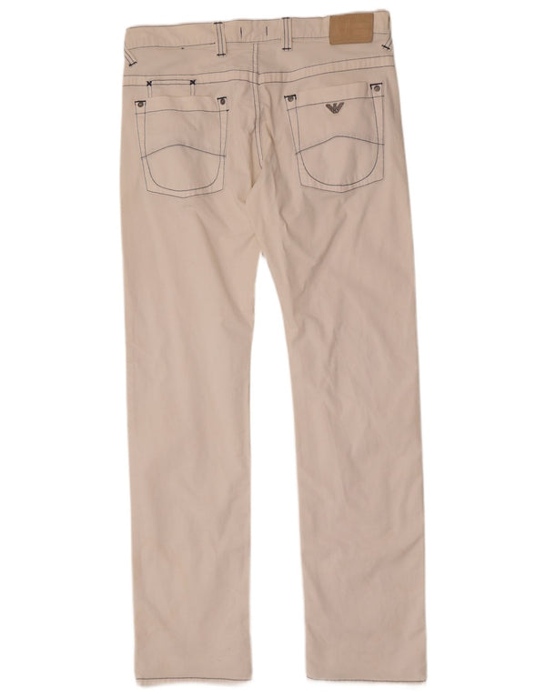 Pantaloni casual dritti da uomo Armani Jeans W34 L34 bianchi