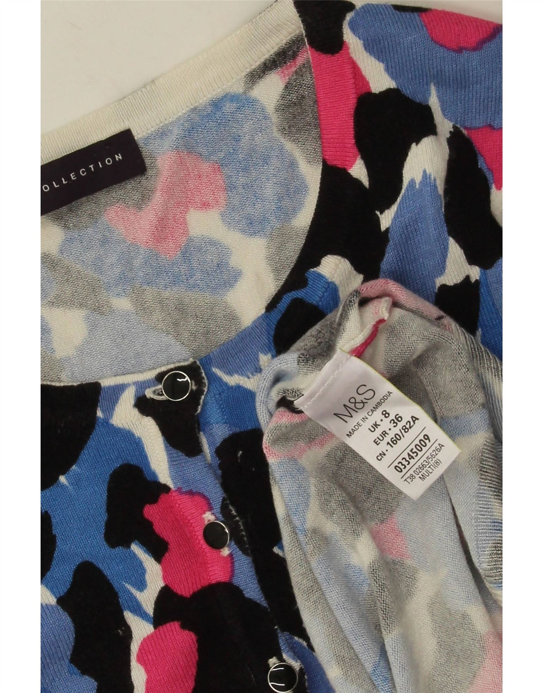 Maglione cardigan da donna Marks & Spencer UK 8 piccolo floreale multicolore