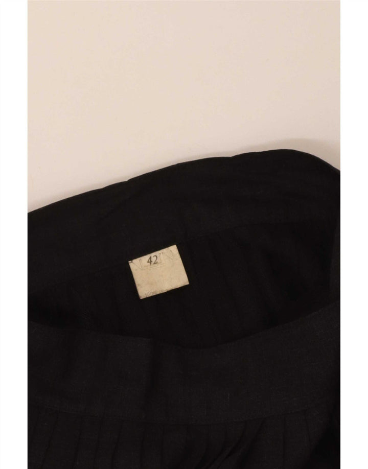 Gonna a pieghe vintage da donna IT 42 media W26 nera