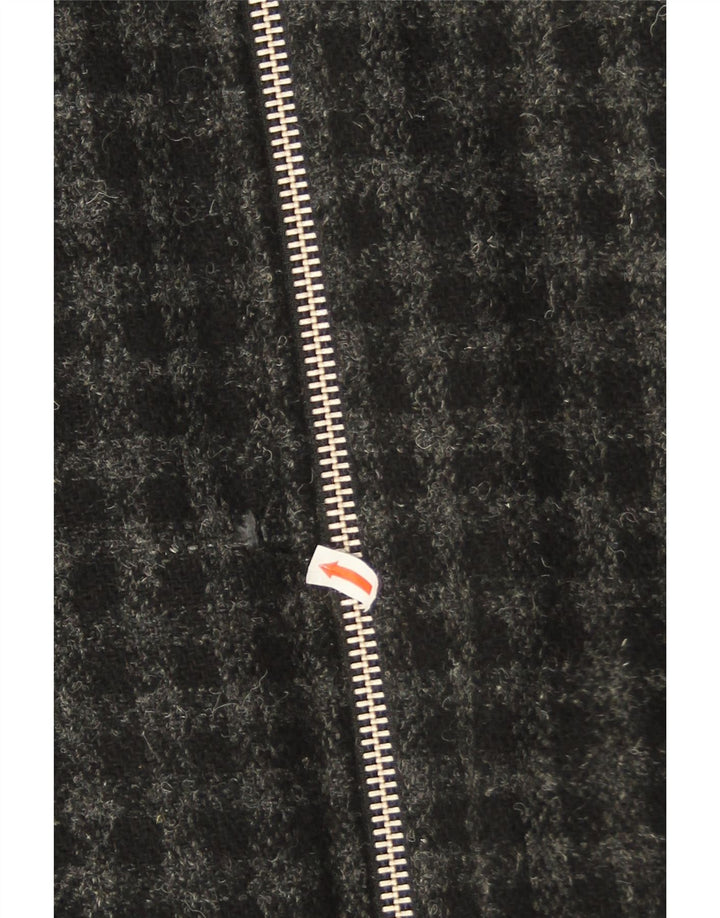 Giubbotto bomber da uomo All Saints UK 40 lana a quadri grigi grandi