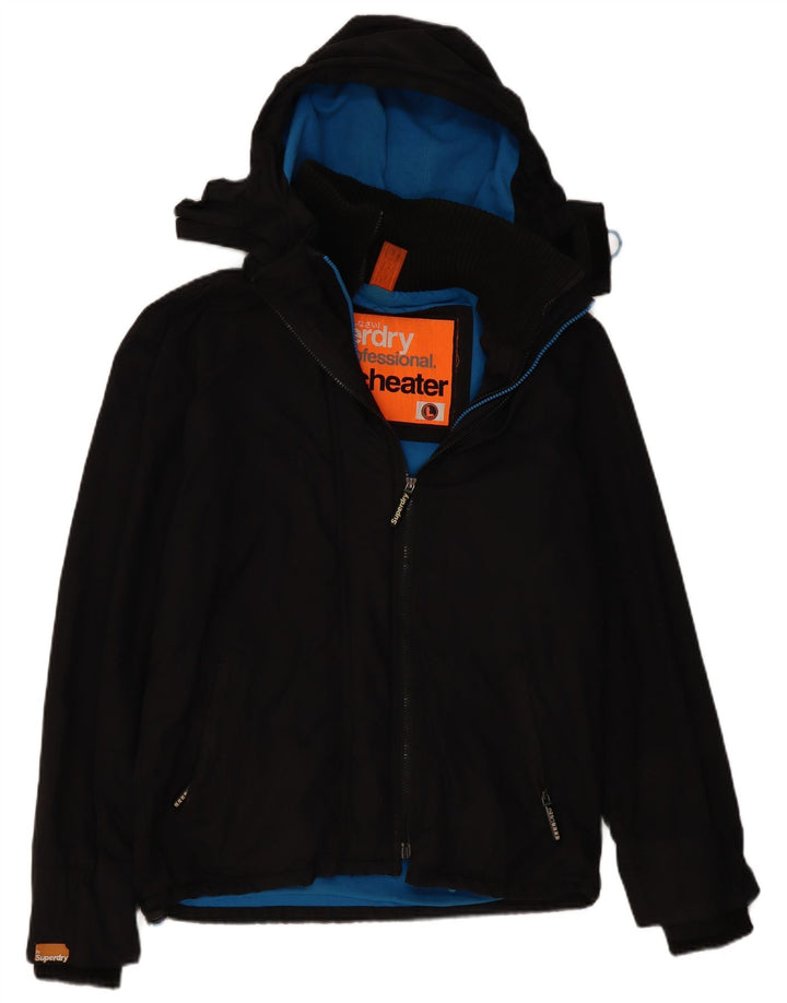 Giacca a vento da uomo con cappuccio SUPERDRY UK 40 grande nera