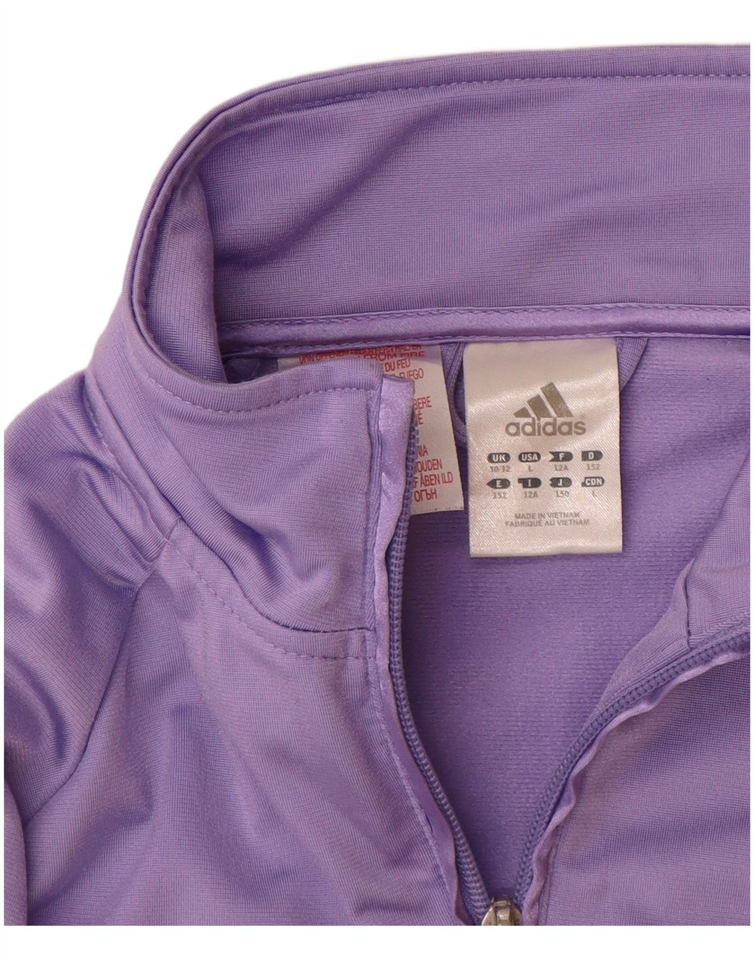 Giacca superiore della tuta da ragazza Adidas 11-12 anni in poliestere viola