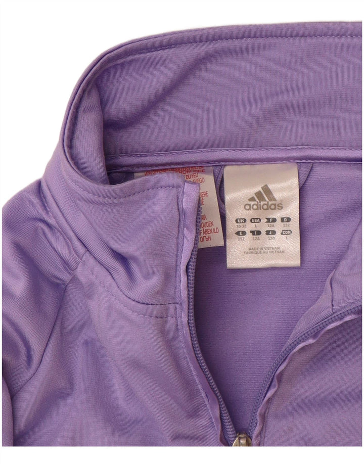 Giacca superiore della tuta da ragazza Adidas 11-12 anni in poliestere viola