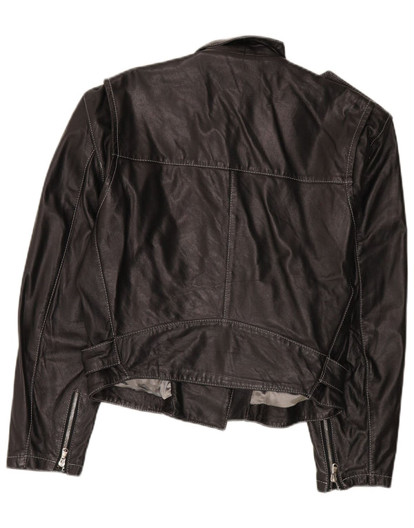 Giacca Biker in Pelle Donna Conbipel IT 44 Media Pelle Nera
