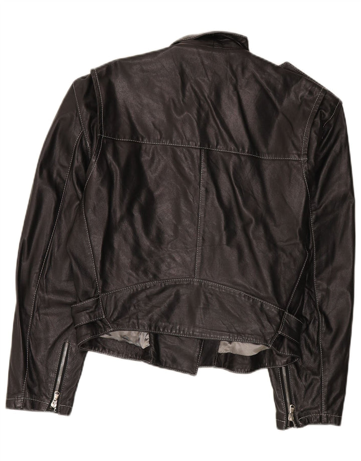 Giacca Biker in Pelle Donna Conbipel IT 44 Media Pelle Nera