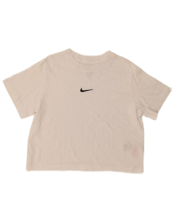Maglietta Nike per ragazze, vestibilità ampia, 10-11 anni, cotone bianco medio