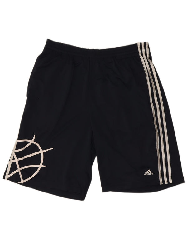 Pantaloncini sportivi Adidas da uomo con grafica media blu navy