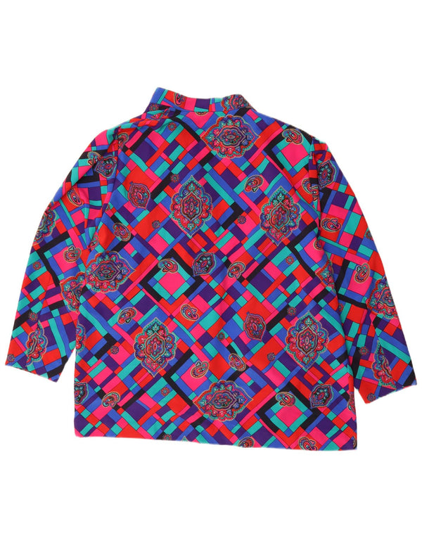 Top cardigan lungo da donna Linea UK 20 2XL multicolore geometrico