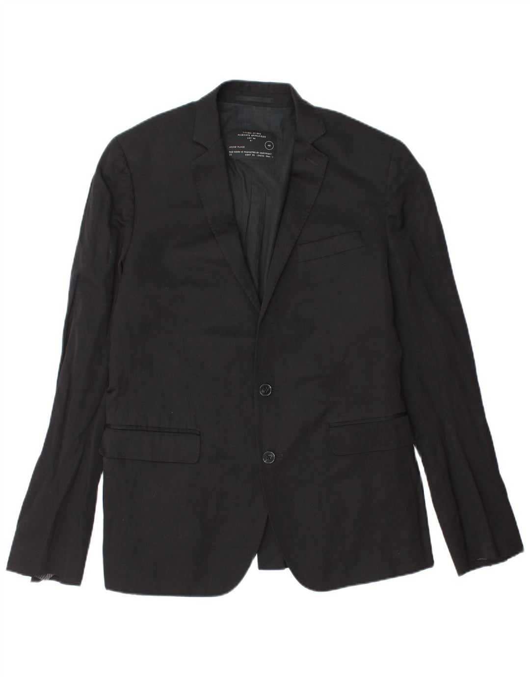 Giacca blazer a 2 bottoni da uomo All Saints UK 40 grande lana nera