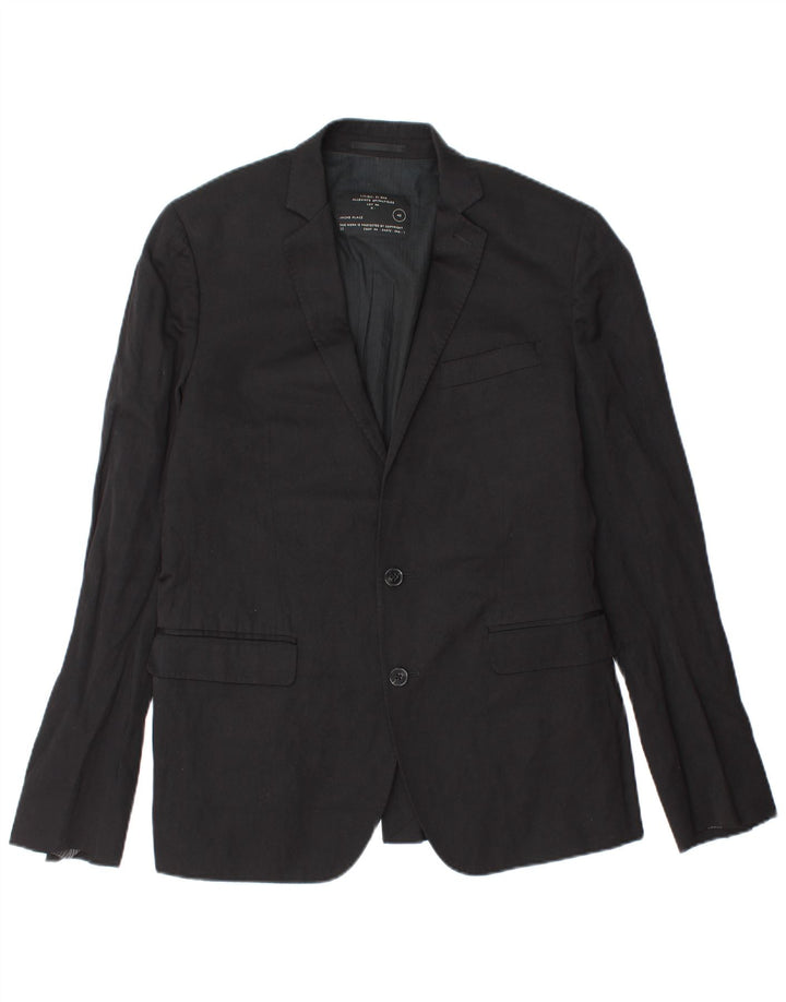 Giacca blazer a 2 bottoni da uomo All Saints UK 40 grande lana nera