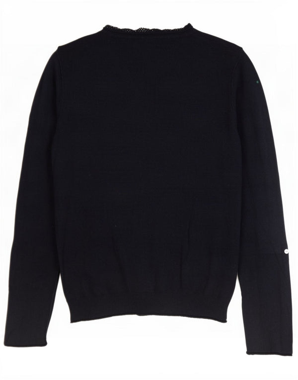 Maglione cardigan da donna White Stuff UK 14 grande in cotone blu navy