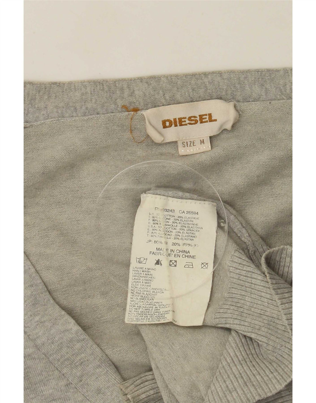 Maglione cardigan da uomo Diesel in cotone grigio medio