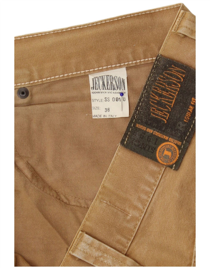 Jeans dritti da uomo Jeckerson W36 L33 cotone beige
