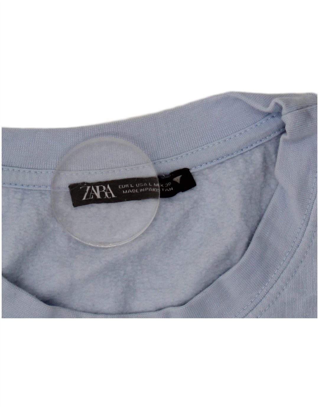 Felpa corta da donna Zara UK 16 grande poliestere blu