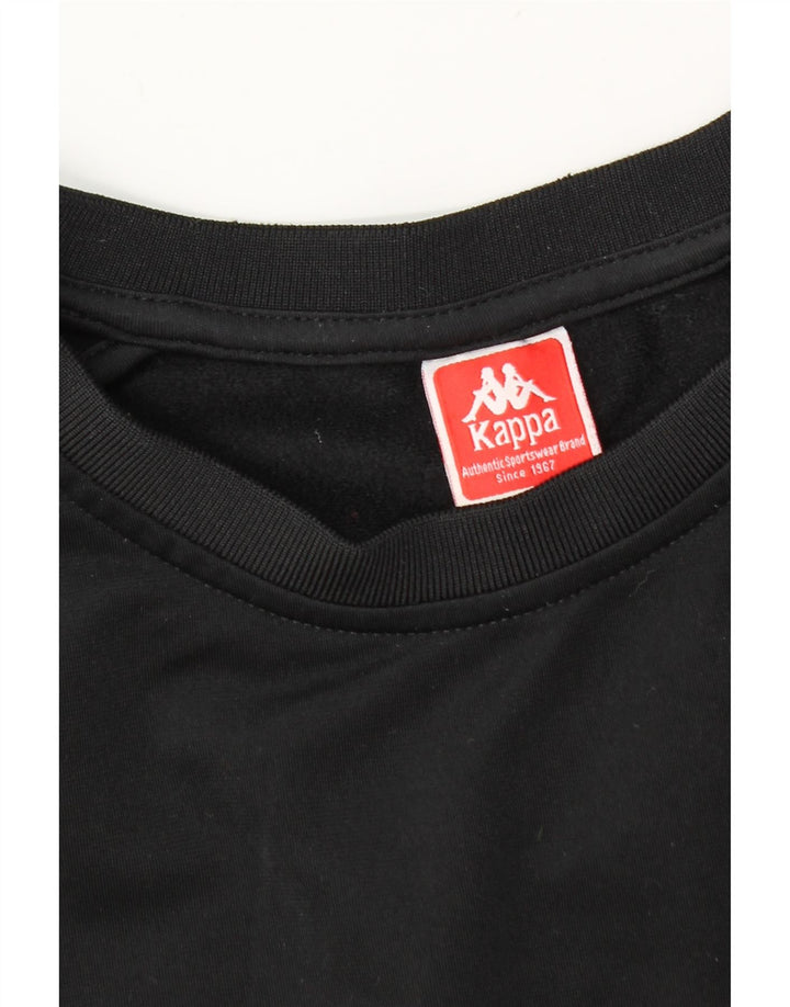 Felpa grafica da uomo Kappa Maglione medio nero poliestere