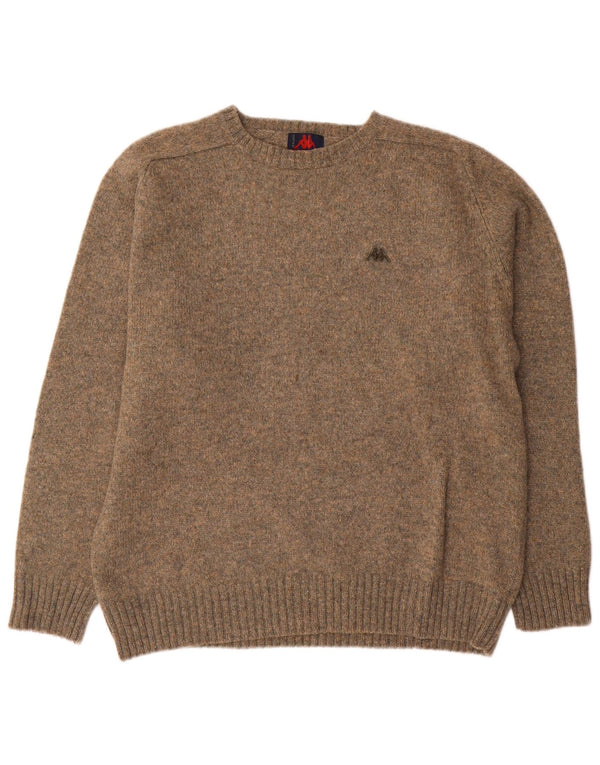 Maglione maglione girocollo da uomo Kappa XL in lana screziata beige