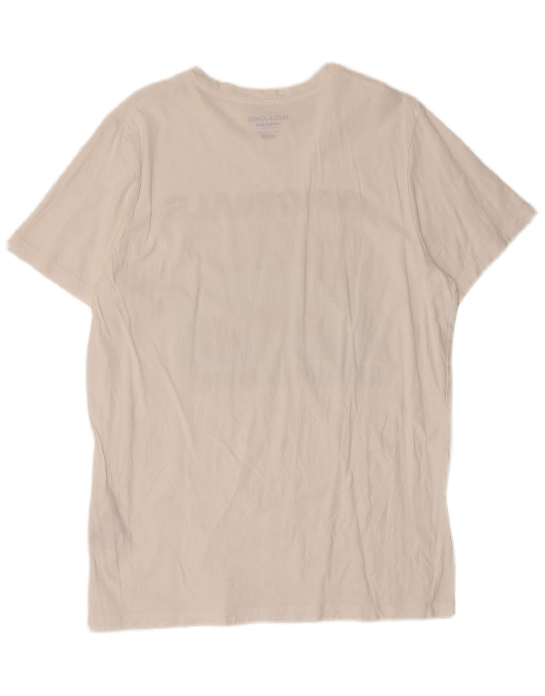 Jack & Jones T-shirt grafica da uomo con vestibilità regolare, maglietta grande in cotone bianco