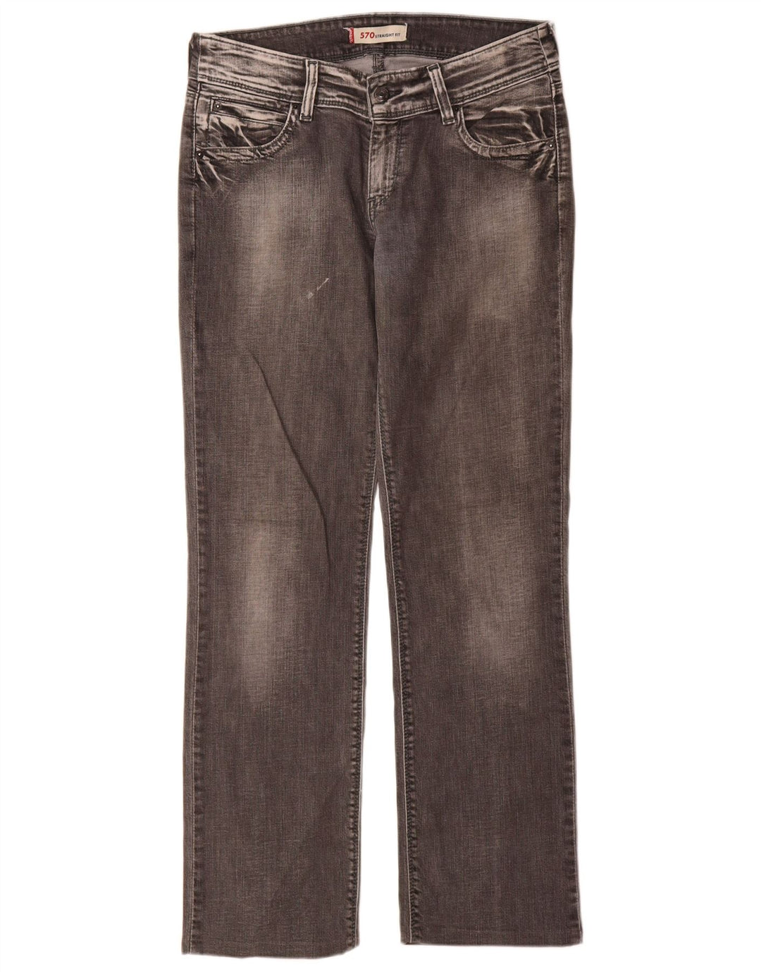 Jeans dritti Levi's 570 da donna W32 L34 cotone grigio