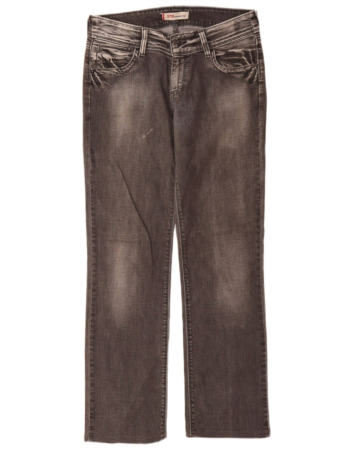 Jeans dritti Levi's 570 da donna W32 L34 cotone grigio