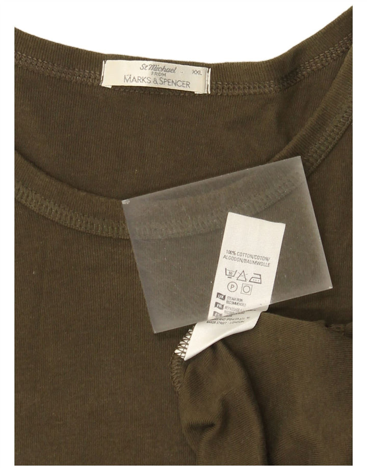 Top manica lunga da uomo Marks & Spencer 2XL cotone kaki