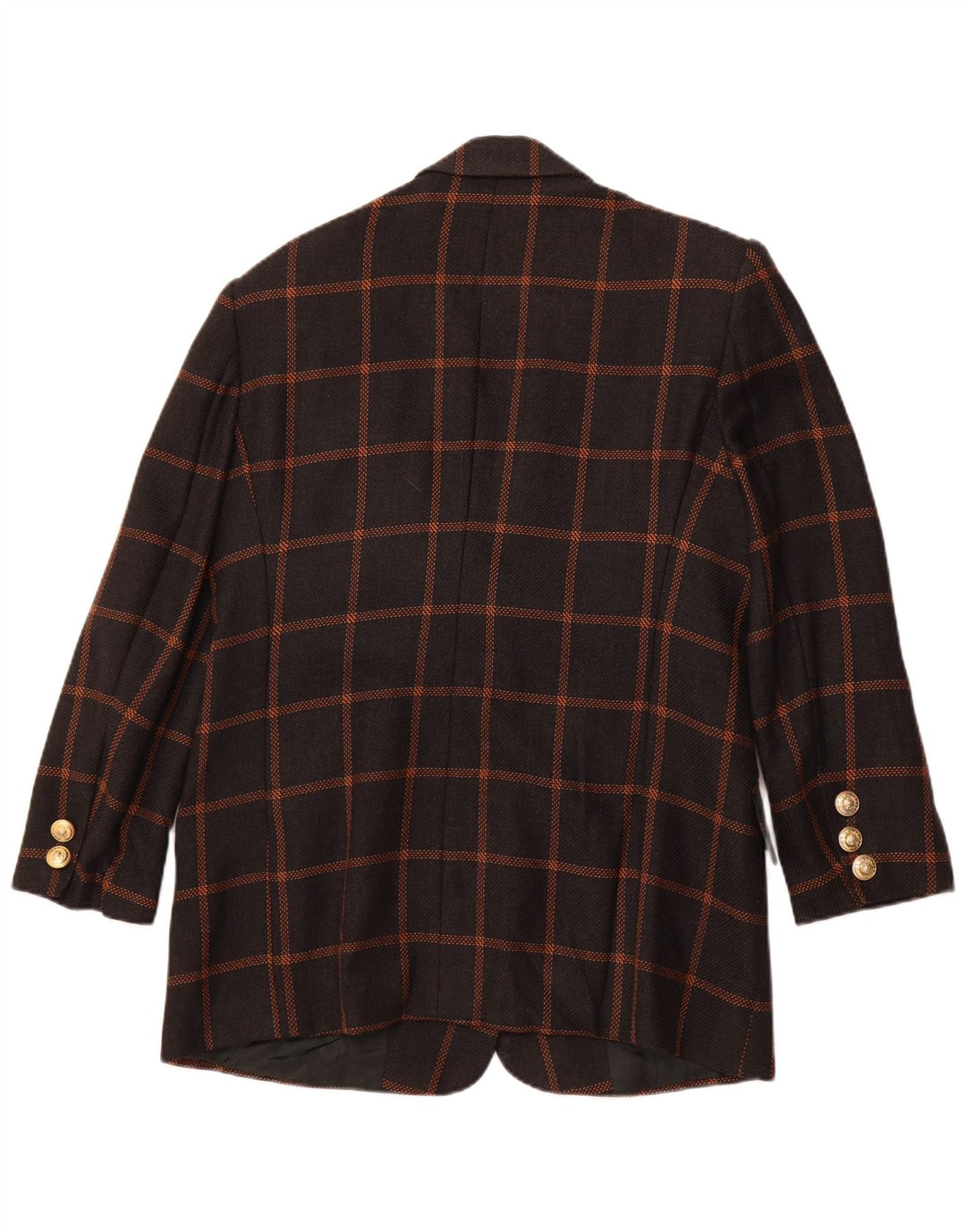 Giacca blazer da donna a 3 bottoni ROCCOBAROCCO taglia 19 XL lana a quadri nera