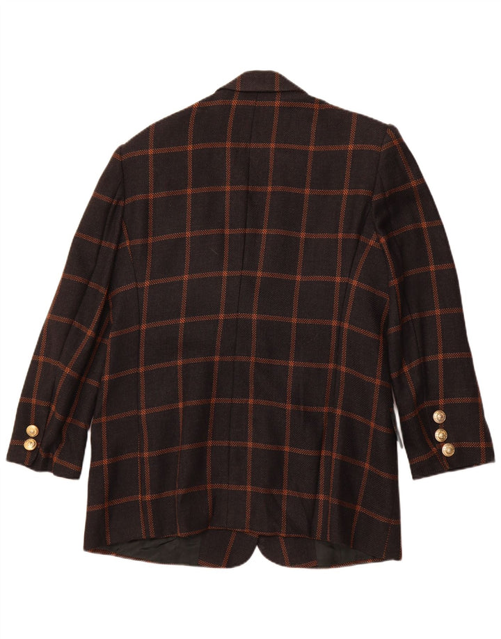 Giacca blazer da donna a 3 bottoni ROCCOBAROCCO taglia 19 XL lana a quadri nera