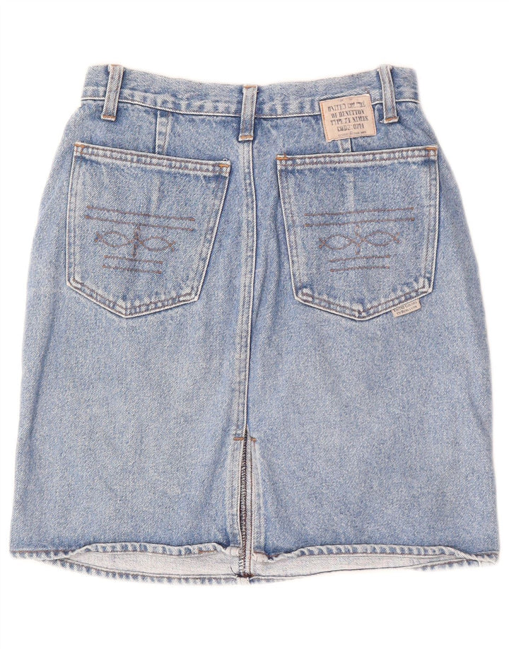 Gonna in denim da donna BENETTON W25 XS in cotone blu