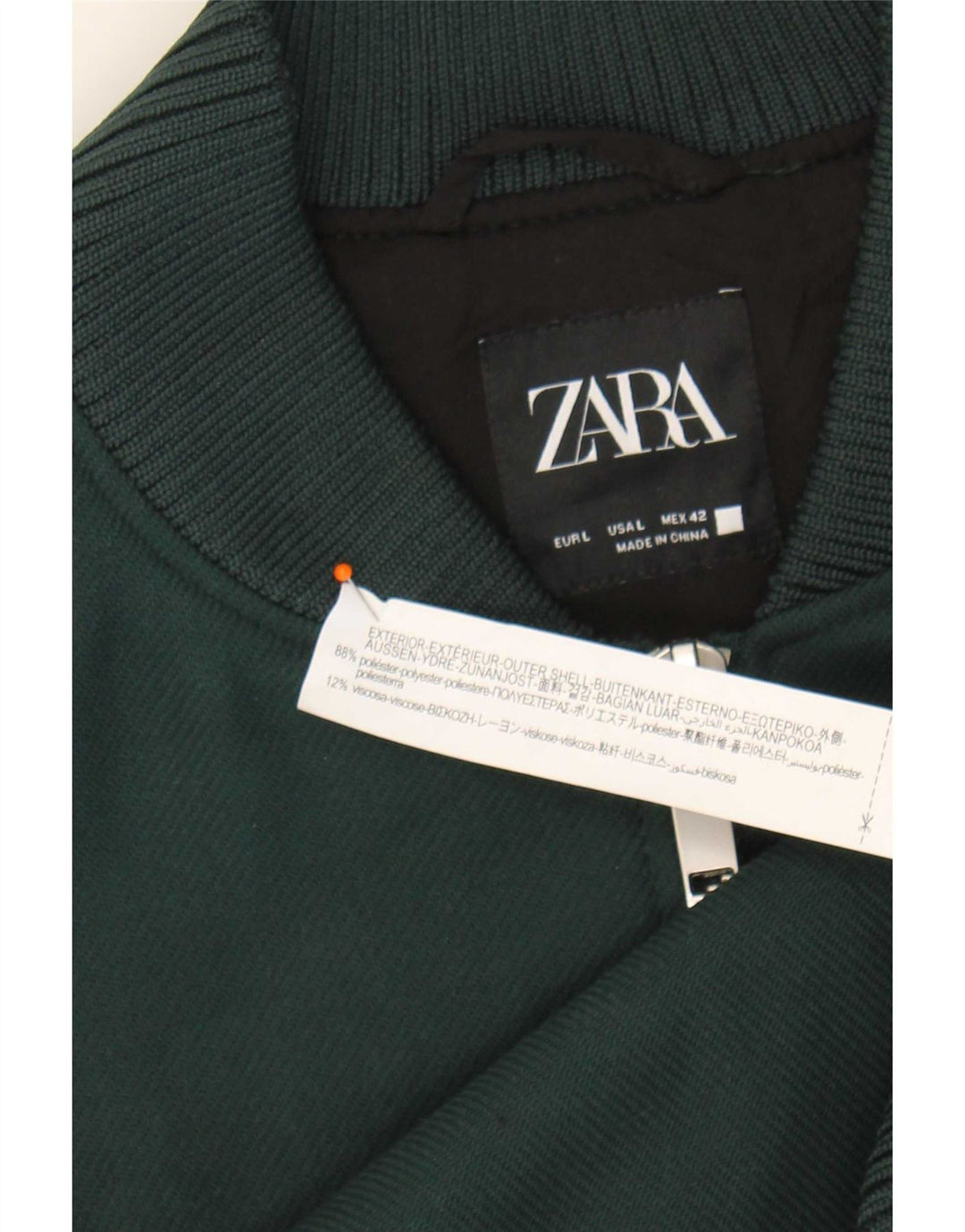 Giubbotto bomber da uomo Zara UK 40 grande poliestere verde
