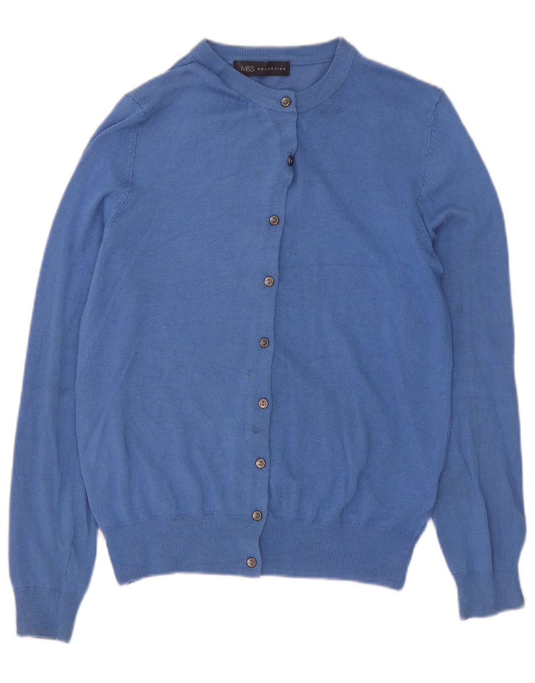 Maglione cardigan da donna Marks & Spencer UK 12 Viscosa blu medio