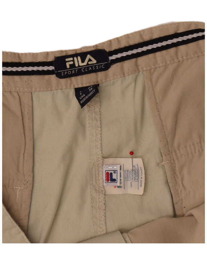 Pantaloncini cargo da uomo FILA W36 grandi in cotone beige