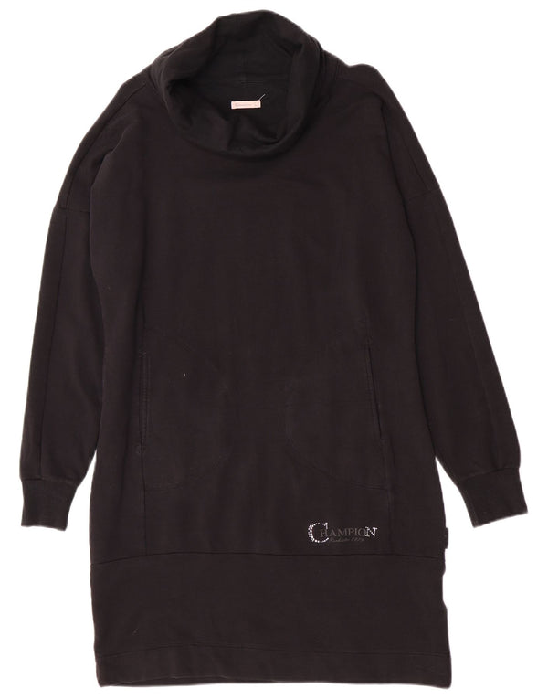 Abito maglione a maniche lunghe con collo alto da donna Champion UK 16 Grande cotone nero